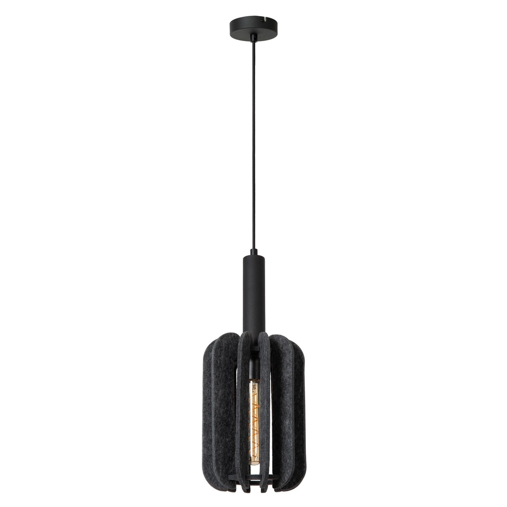 Lucide Strakke hanglampRafal zwart met grijs - 45492/01/36